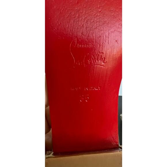 Christian Louboutin Silver Leather Druide Studded Ankle Strap Sandals Sz 5 - Picture 14 of 15